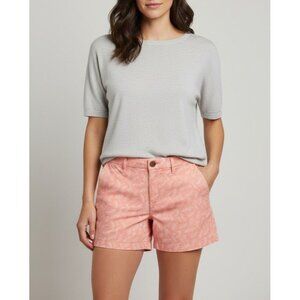 Old Navy Womens Pink Leaf Print Shorts Size 6 Cotton Blend Summer Casual